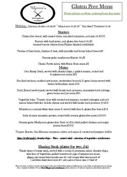 Gluten Free Menu